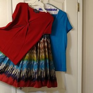 Matching skirt with two tops